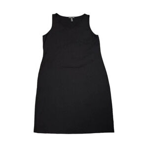 Eileen Fisher Sleeveless Black Tank Jersey Knit Mini Dress XS